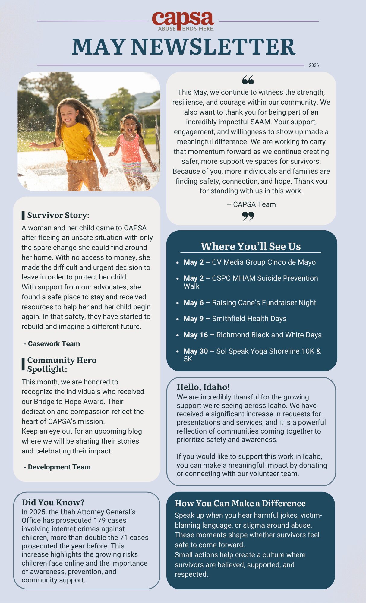 May Newsletter - English