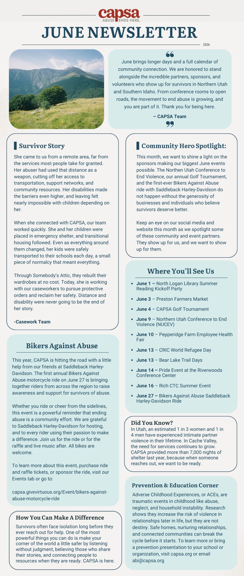 June Newsletter - English